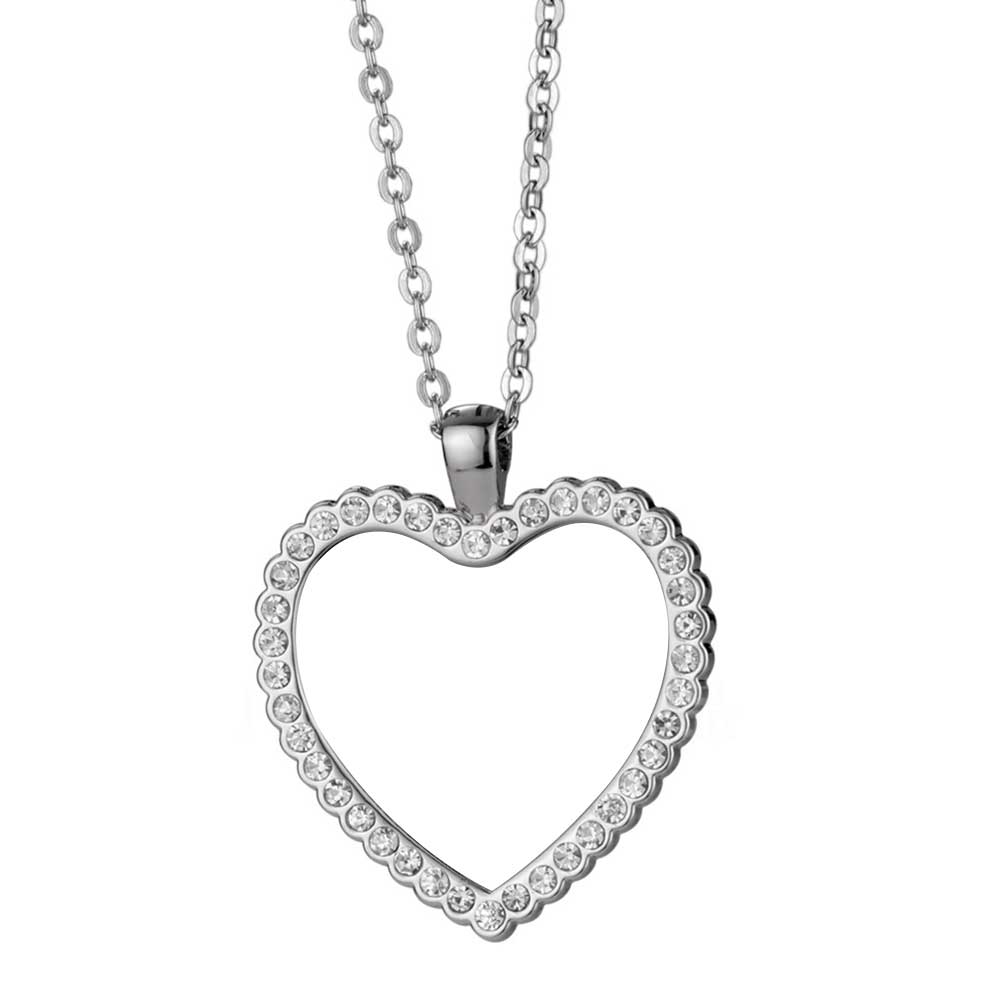 Sparkly Blank Sublimation Metal Necklaces (Diamond-Accent) - Custom Photo Pendants DIY Jewelry in Cute Shapes (Wing, Heart, Oval)