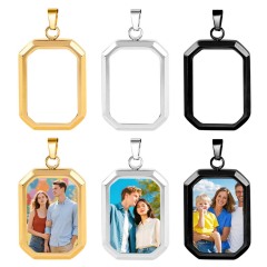 DIY Sublimation Stainless Steel Custom Heat Transfer Necklace - Single-Side Printable Jewelry, 3 Colors (Gold/Silver/Black) | Custom Photo Necklace for Personalized Gifts