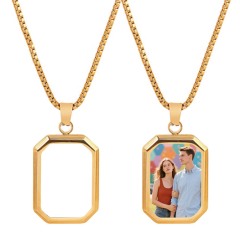 DIY Sublimation Stainless Steel Custom Heat Transfer Necklace - Single-Side Printable Jewelry, 3 Colors (Gold/Silver/Black) | Custom Photo Necklace for Personalized Gifts