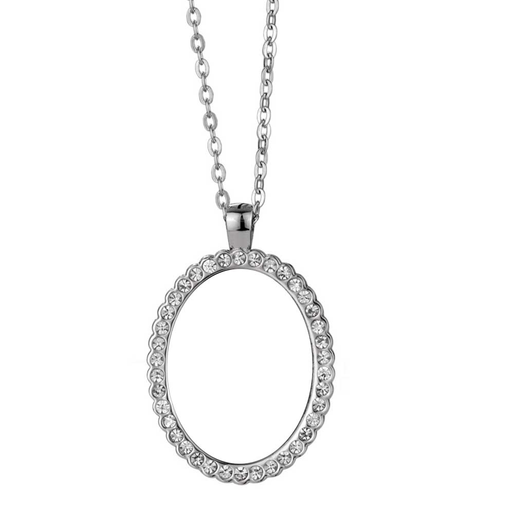 Sparkly Blank Sublimation Metal Necklaces (Diamond-Accent) - Custom Photo Pendants DIY Jewelry in Cute Shapes (Wing, Heart, Oval)