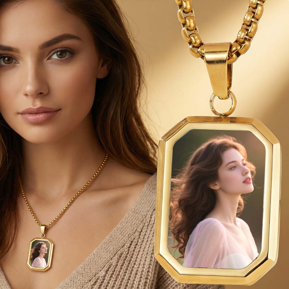 DIY Sublimation Stainless Steel Custom Heat Transfer Necklace - Single-Side Printable Jewelry, 3 Colors (Gold/Silver/Black) | Custom Photo Necklace for Personalized Gifts