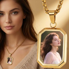 DIY Sublimation Stainless Steel Custom Heat Transfer Necklace - Single-Side Printable Jewelry, 3 Colors (Gold/Silver/Black) | Custom Photo Necklace for Personalized Gifts