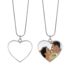 Elegant Blank Sublimation Metal Necklace - Multiple Pendant Shapes (Round/Heart/Teardrop) | Customizable Photo Necklace Jewelry for Personalized Gifts & Styling