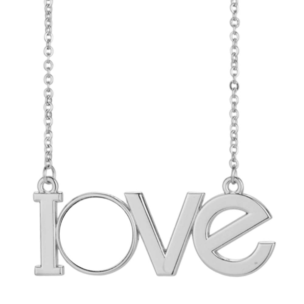 Charming "LOVE" Sublimation Blank Metal Necklaces - Unique Shaped Pendants, Blank Printable Surfaces | Romantic & Stylish Custom Photo Jewelry