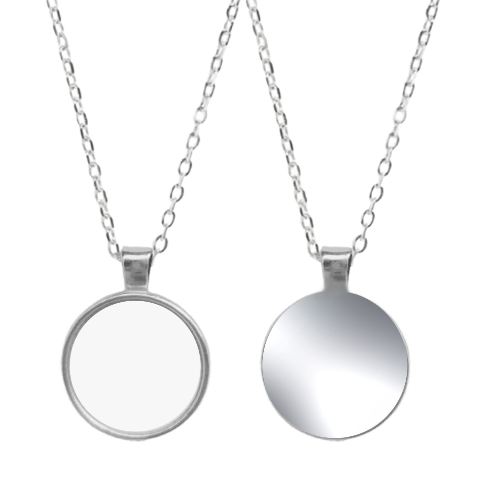 Elegant Blank Sublimation Metal Necklace - Multiple Pendant Shapes (Round/Heart/Teardrop) | Customizable Photo Necklace Jewelry for Personalized Gifts & Styling