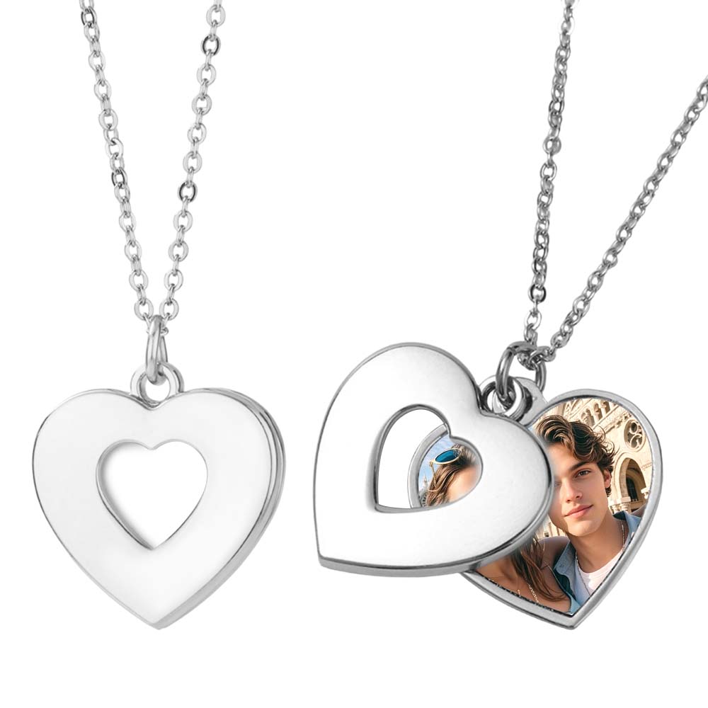 Charming "LOVE" Sublimation Blank Metal Necklaces - Unique Shaped Pendants, Blank Printable Surfaces | Romantic & Stylish Custom Photo Jewelry