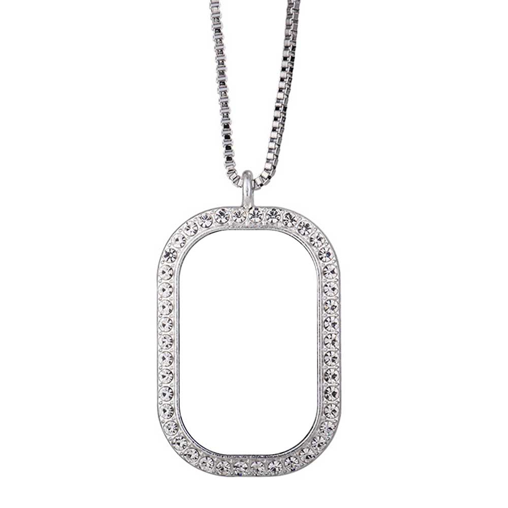 Sparkly Blank Sublimation Metal Necklaces (Diamond-Accent) - Custom Photo Pendants DIY Jewelry in Cute Shapes (Wing, Heart, Oval)