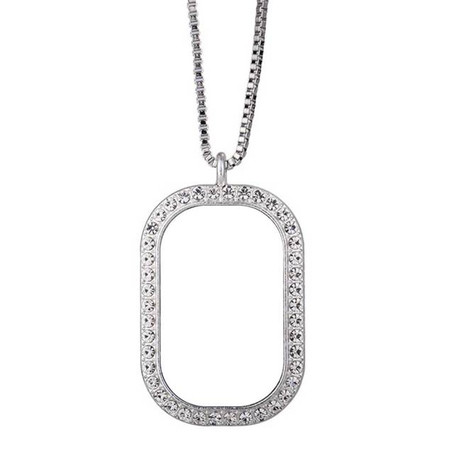 Sparkly Blank Sublimation Metal Necklaces (Diamond-Accent) - Custom Photo Pendants DIY Jewelry in Cute Shapes (Wing, Heart, Oval)