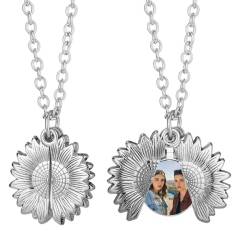 Cute DIY Openable Metal Photo Necklaces (Gold/Silver) - Blank Sublimation Pendants in Heart & Sunflower Shapes Custom Jewelry