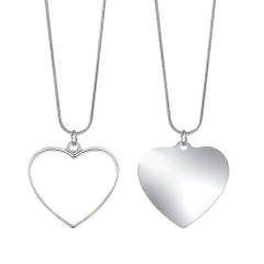 Elegant Blank Sublimation Metal Necklace - Multiple Pendant Shapes (Round/Heart/Teardrop) | Customizable Photo Necklace Jewelry for Personalized Gifts & Styling