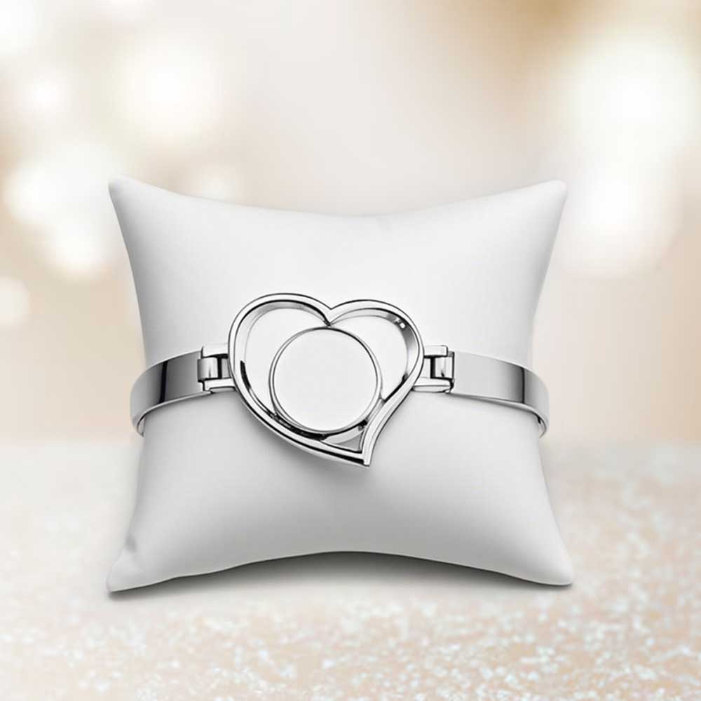 Enchanting Blank Sublimation DIY Metal Bracelet & Bangle Collection - Customizable Photo Jewelry with Unique Shapes (Heart, Wing, Circular)