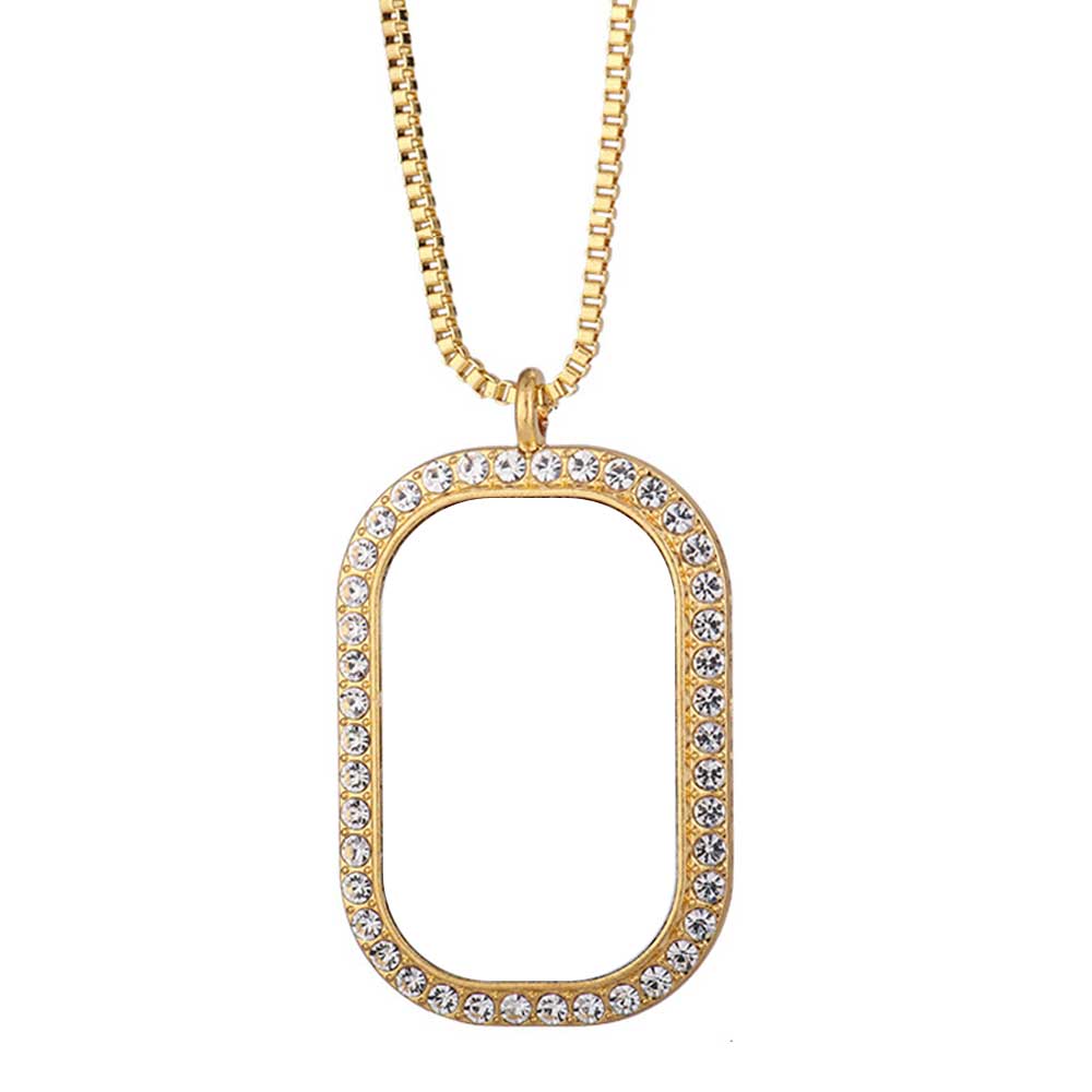 Sparkly Blank Sublimation Metal Necklaces (Diamond-Accent) - Custom Photo Pendants DIY Jewelry in Cute Shapes (Wing, Heart, Oval)