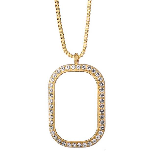Sparkly Blank Sublimation Metal Necklaces (Diamond-Accent) - Custom Photo Pendants DIY Jewelry in Cute Shapes (Wing, Heart, Oval)