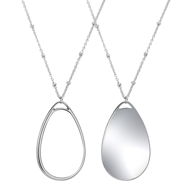 Elegant Blank Sublimation Metal Necklace - Multiple Pendant Shapes (Round/Heart/Teardrop) | Customizable Photo Necklace Jewelry for Personalized Gifts & Styling