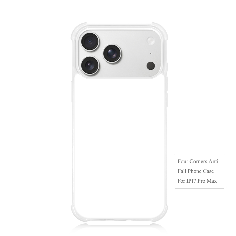 Transperant! For iPhone 17 Series Four Corner Anti-drop 2D TPU Phone Case Phone Cover With Metal Insert For Sublimation Printing