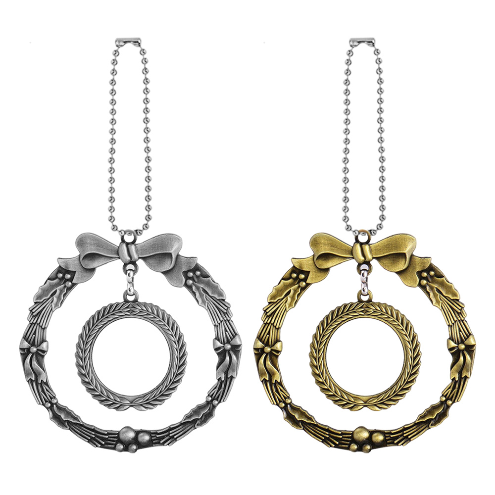 Cute Blank Sublimation Metal Car Charms - Custom Photo Decor in Wing, Birdcage & Wreath Styles (Gold/Silver) Metal Decoration