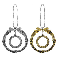 Cute Blank Sublimation Metal Car Charms - Custom Photo Decor in Wing, Birdcage & Wreath Styles (Gold/Silver) Metal Decoration