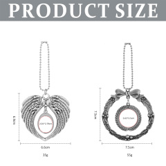 Cute Blank Sublimation Metal Car Charms - Custom Photo Decor in Wing, Birdcage & Wreath Styles (Gold/Silver) Metal Decoration