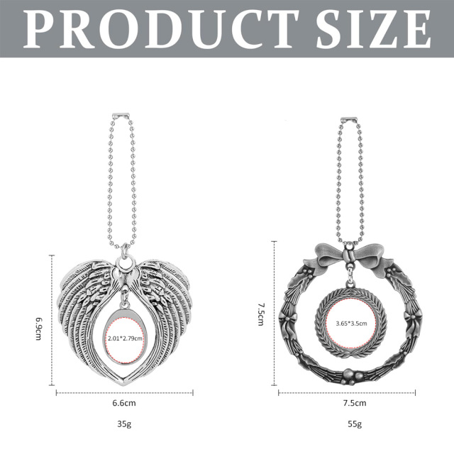 Cute Blank Sublimation Metal Car Charms - Custom Photo Decor in Wing, Birdcage & Wreath Styles (Gold/Silver) Metal Decoration