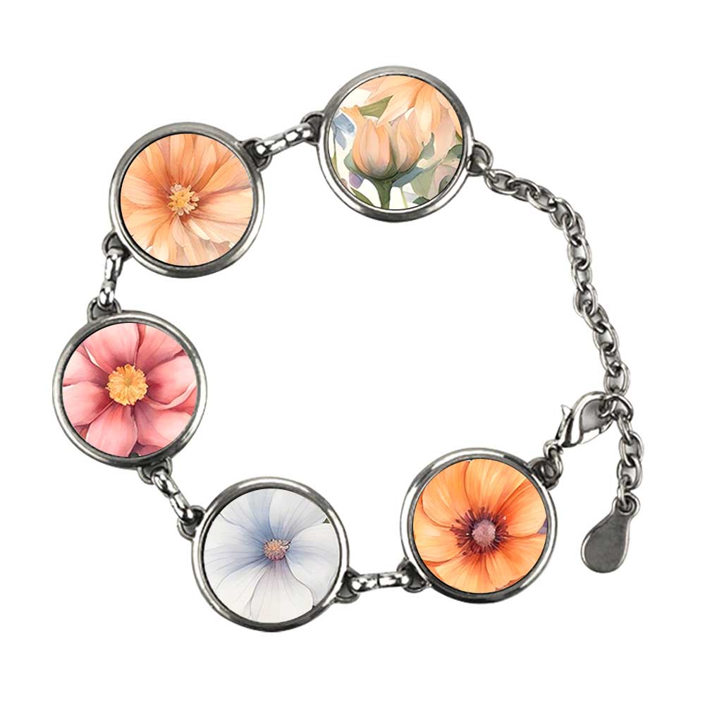 Fun Blank Sublimation Bracelets (Multiple Styles) - Custom Photo Jewelry in Square, Circle & Flower Shapes
