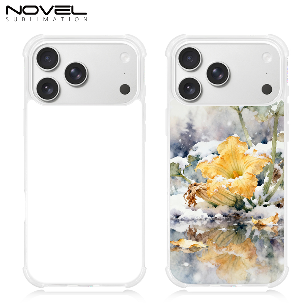 Transperant! For iPhone 17 Series Four Corner Anti-drop 2D TPU Phone Case Phone Cover With Metal Insert For Sublimation Printing
