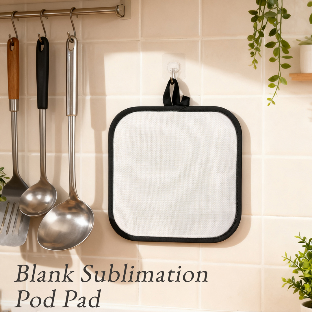 Sublimation Colorful Edge Blank Pod Pad Heat Resistant Linen Pot Pad Sublimation Pot Mat Heat Press