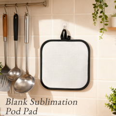 Sublimation Colorful Edge Blank Pod Pad Heat Resistant Linen Pot Pad Sublimation Pot Mat Heat Press