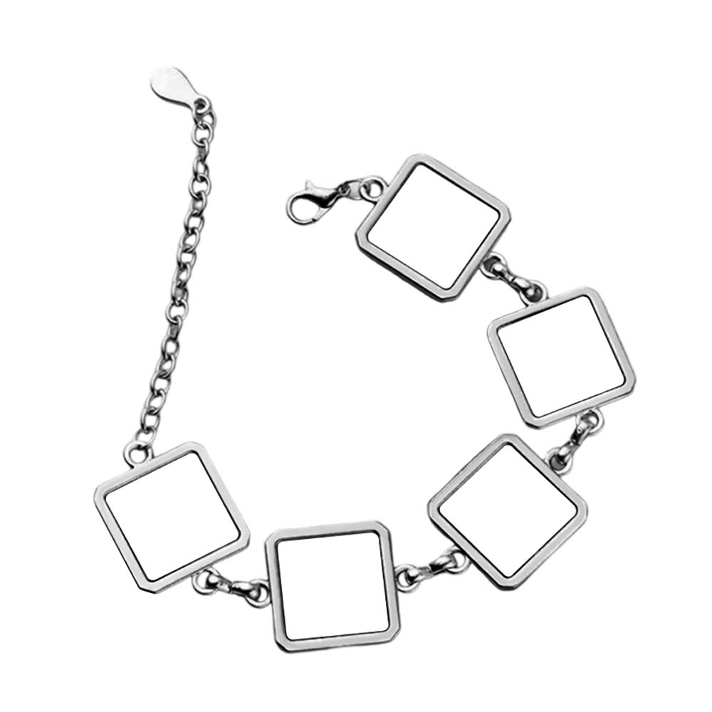Fun Blank Sublimation Bracelets (Multiple Styles) - Custom Photo Jewelry in Square, Circle & Flower Shapes