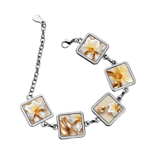 Fun Blank Sublimation Bracelets (Multiple Styles) - Custom Photo Jewelry in Square, Circle & Flower Shapes