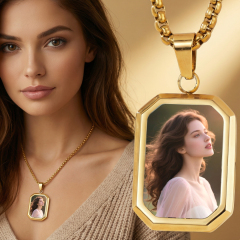 DIY Sublimation Stainless Steel Custom Heat Transfer Necklace - Single-Side Printable Jewelry, 3 Colors (Gold/Silver/Black) | Custom Photo Necklace for Personalized Gifts