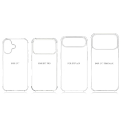 Transperant! For iPhone 17 Series Four Corner Anti-drop 2D TPU Phone Case Phone Cover With Metal Insert For Sublimation Printing