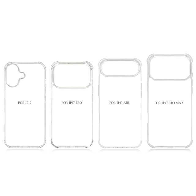 Transperant! For iPhone 17 Series Four Corner Anti-drop 2D TPU Phone Case Phone Cover With Metal Insert For Sublimation Printing