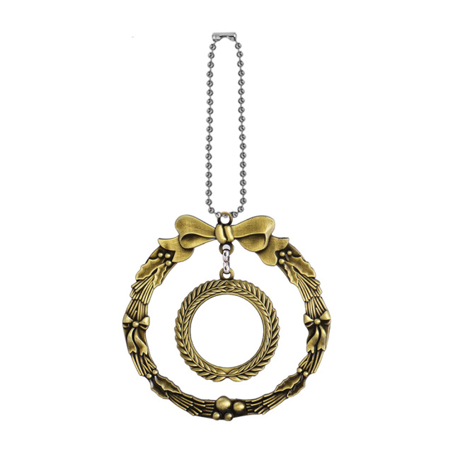 Cute Blank Sublimation Metal Car Charms - Custom Photo Decor in Wing, Birdcage & Wreath Styles (Gold/Silver) Metal Decoration