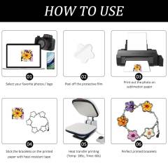 Fun Blank Sublimation Bracelets (Multiple Styles) - Custom Photo Jewelry in Square, Circle & Flower Shapes
