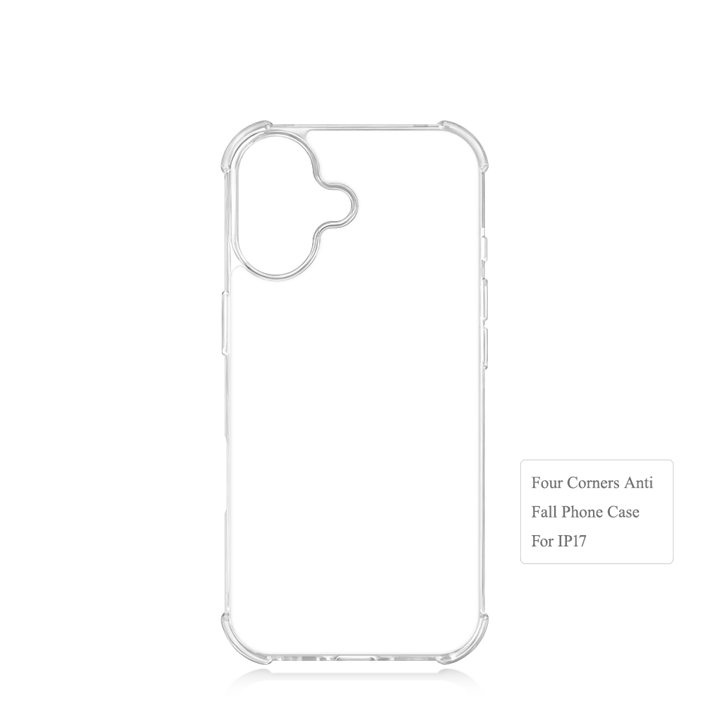 Transperant! For iPhone 17 Series Four Corner Anti-drop 2D TPU Phone Case Phone Cover With Metal Insert For Sublimation Printing