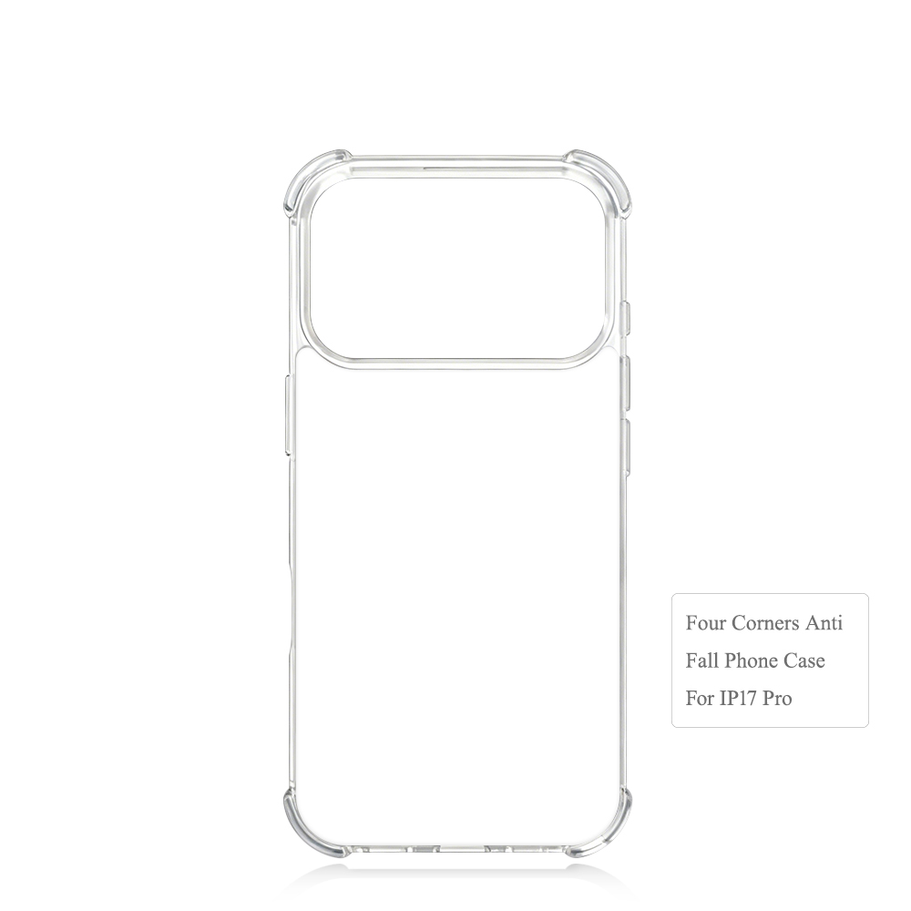 Transperant! For iPhone 17 Series Four Corner Anti-drop 2D TPU Phone Case Phone Cover With Metal Insert For Sublimation Printing