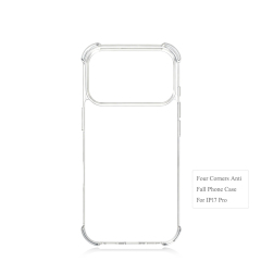 Transperant! For iPhone 17 Series Four Corner Anti-drop 2D TPU Phone Case Phone Cover With Metal Insert For Sublimation Printing