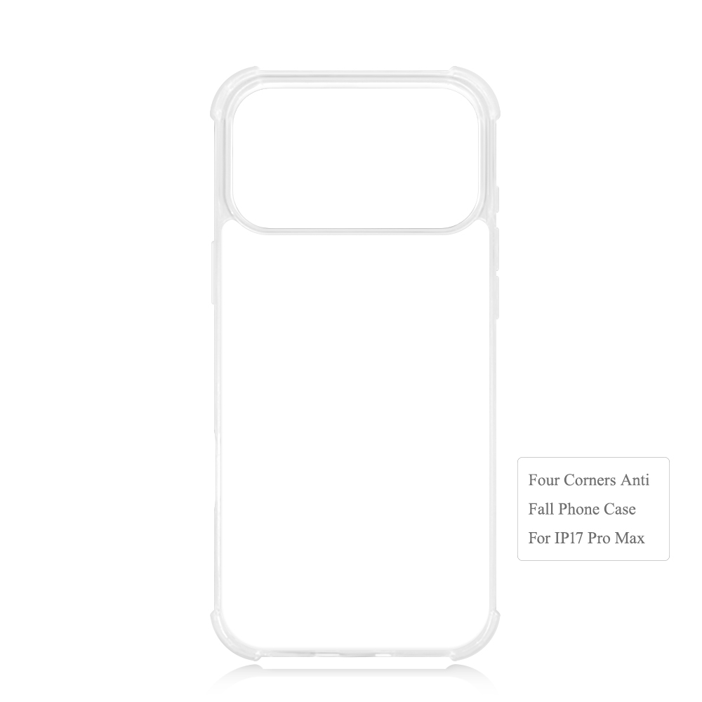 Transperant! For iPhone 17 Series Four Corner Anti-drop 2D TPU Phone Case Phone Cover With Metal Insert For Sublimation Printing