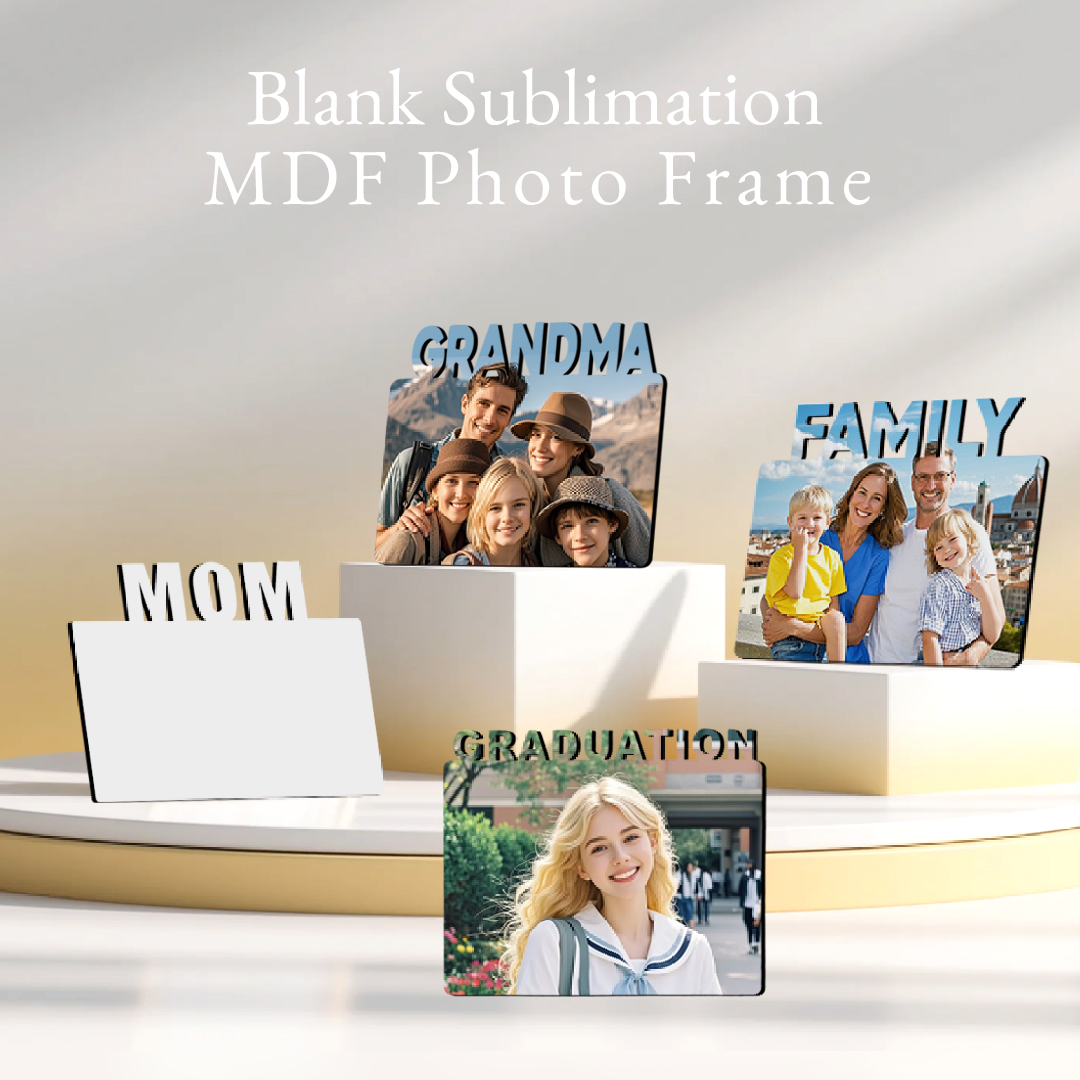 Blank Sublimation MDF Photo Frames - Customizable Heat-Transfer Picture Frames for Home Decor & Personalized Gifts | Unique Shaped Keepsake Frames