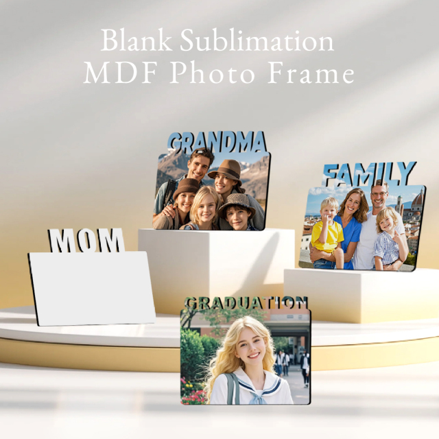 Blank Sublimation MDF Photo Frames - Customizable Heat-Transfer Picture Frames for Home Decor & Personalized Gifts | Unique Shaped Keepsake Frames
