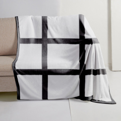 Cozy Sublimation 300g Flannel Blanket - Blank Sublimation 9-Grid Design for Custom Photo Collages