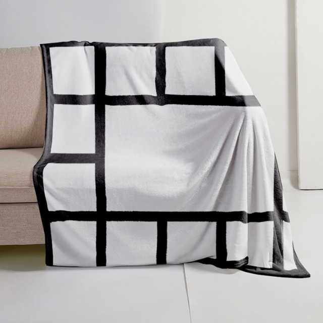 Cozy Sublimation 300g Flannel Blanket - Blank Sublimation 9-Grid Design for Custom Photo Collages