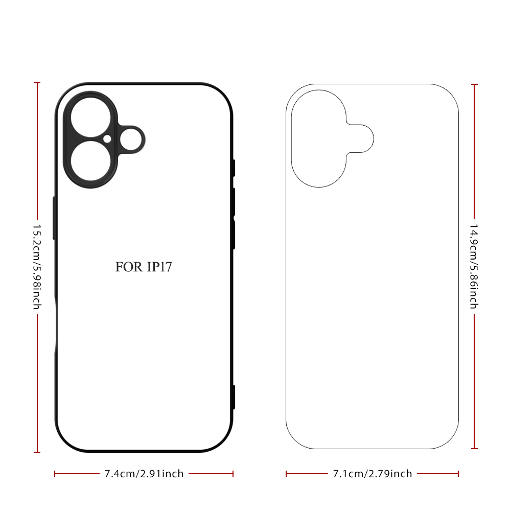 New Arrival for iPhone 17 Series Sublimation 2D TPU Phone Case Fine Hole Style DIY Shell With Aluminum Sheet for iPhone 17, 16, 15, 14, 13