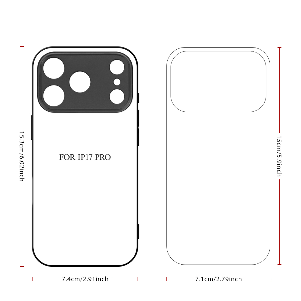 New Arrival for iPhone 17 Series Sublimation 2D TPU Phone Case Fine Hole Style DIY Shell With Aluminum Sheet for iPhone 17, 16, 15, 14, 13