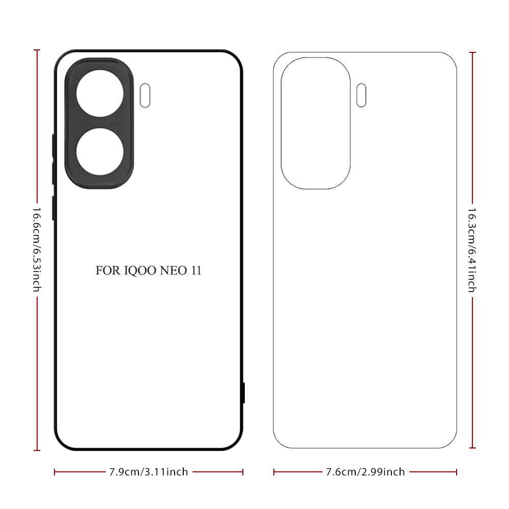 For Vivo IQOO Neo 11, Neo 10 Pro Plus, IQOO NEO 10 Sublimation Blank Rubber 2D TPU Phone Case Customize Phone Cover Phone Cover