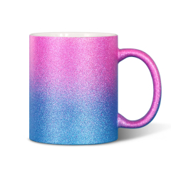 Glamorous 11oz Gradient Glitter Sublimation Mug - Customizable Sparkly Design (6 Color Combos)