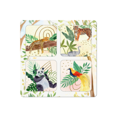 Creative Blank Sublimation MDF Puzzle Photo Frame - Desktop Stand & Magnetic Refrigerator Magnets (4-Piece Set)