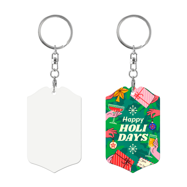 Dual-Sided Sublimation Blank Aluminum Keychains DIY Keyring - Customizable Shirt & Shield Shapes (Double-Sided Printable)