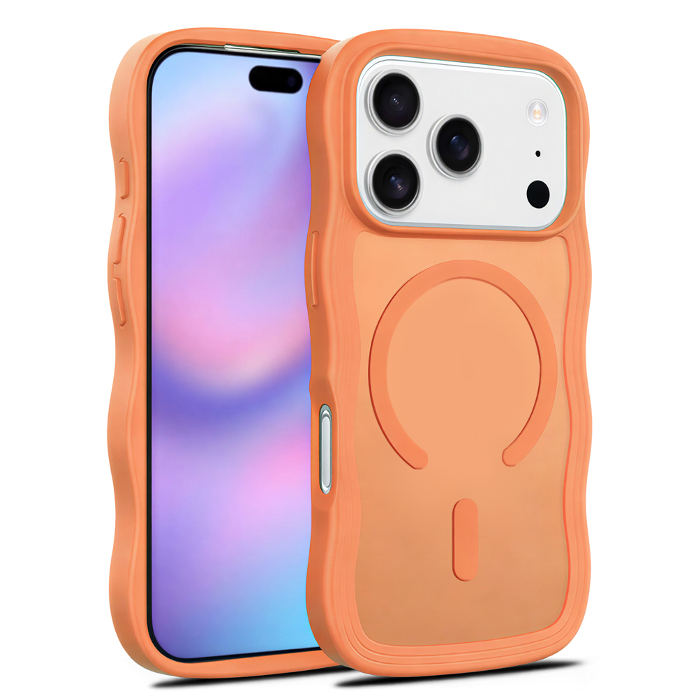 MagSafe-Compatible Skin-Feel Matte Wave Case for iPhone 17 Series - 6 Trendy Colors (Girly Pink/Orange & More)