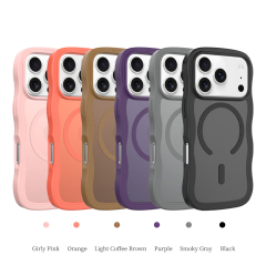 MagSafe-Compatible Skin-Feel Matte Wave Case for iPhone 17 Series - 6 Trendy Colors (Girly Pink/Orange & More)